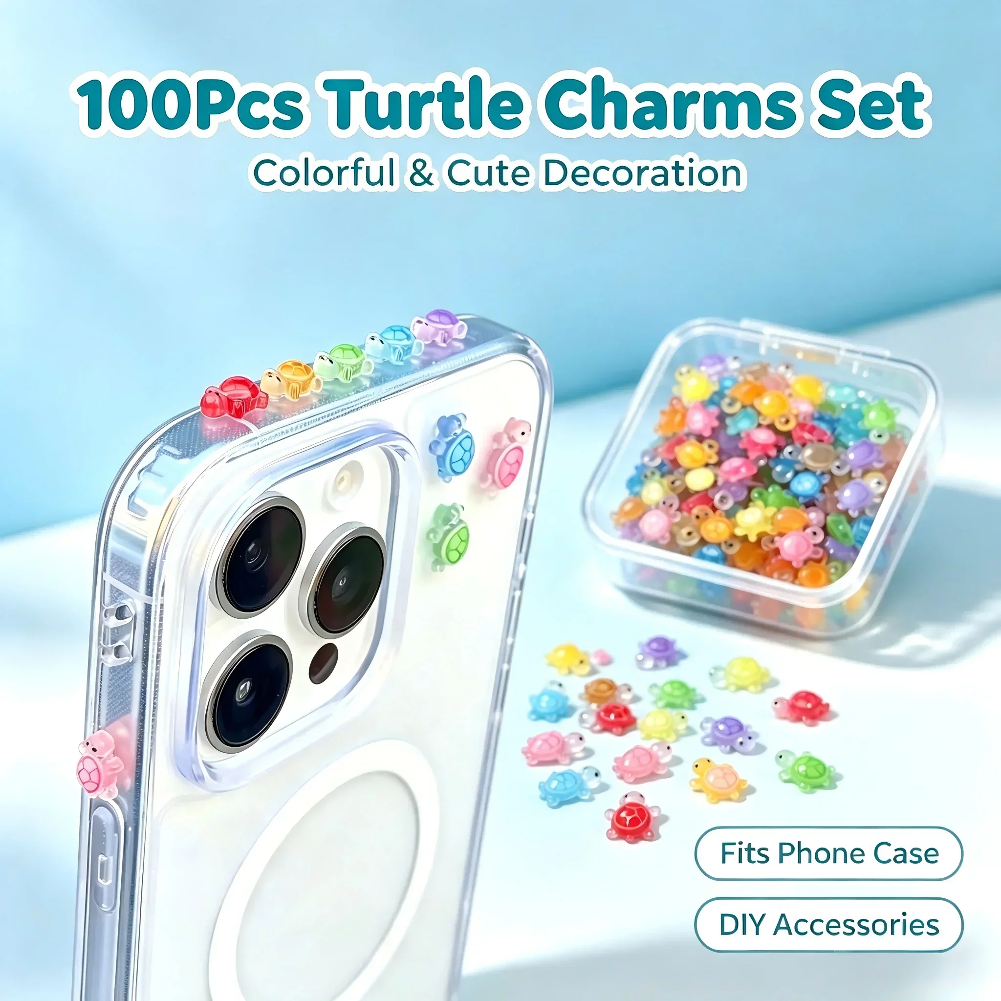 Crafting Resin - 100Pcs/ Lucky Turtle Resin Charms Kpop